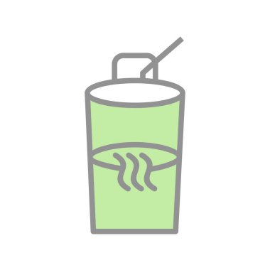 Sıcak Çay Atılabilir Cam Doldurulmuş Işık Vektörü Simgesi Tasarımı