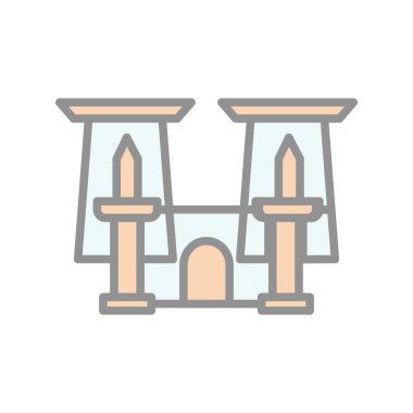 Luxor Tapınağı Işık Vektörü Simgesi Tasarımı