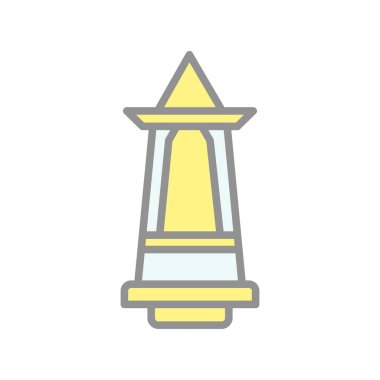 Dikilitaş Doldurulmuş Işık Vektörü Simgesi Tasarımı