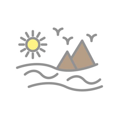 Çöl Dolu Işık Vektörü Simgesi Tasarımı