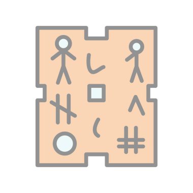 Hiyeroglif Doldurulmuş Işık Vektörü Simgesi Tasarımı