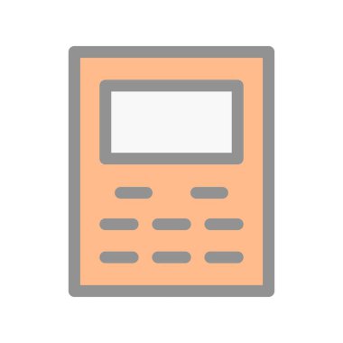 Hesap Makinesi Dolu Işık Vektörü Simgesi Tasarımı