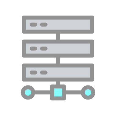 Bulut Hesaplama Dolu Işık Vektörü Simgesi Tasarımı