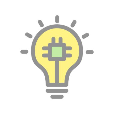 Fikir Doldurulmuş Işık Vektörü Simgesi Tasarımı