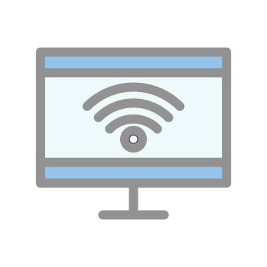 Akıllı TV Doldurulmuş Işık Vektörü Simgesi Tasarımı