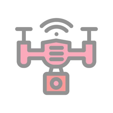 Drone Doldurulmuş Işık Vektörü Simgesi Tasarımı