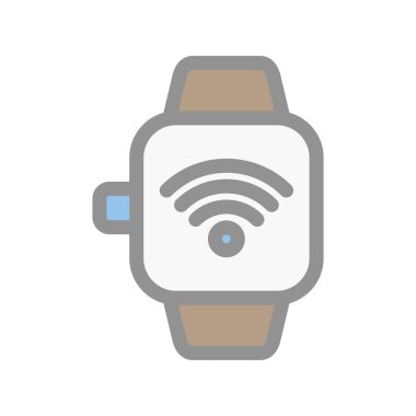Smartwatch Dolu Işık Vektörü Simgesi Tasarımı