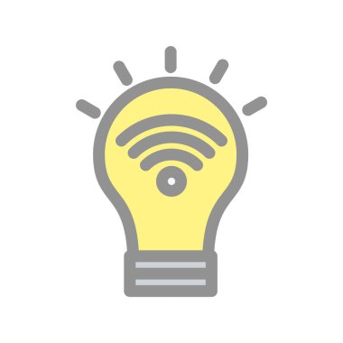 Fikir Doldurulmuş Işık Vektörü Simgesi Tasarımı