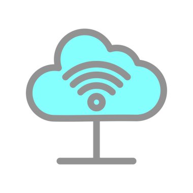 Bulut Doldurulmuş Işık Vektörü Simgesi Tasarımı