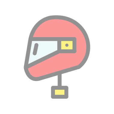 Miğfer Doldurulmuş Işık Vektörü Simgesi Tasarımı