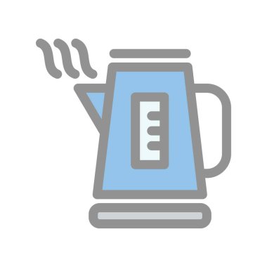 Çaydanlık Doldurulmuş Işık Vektörü Simgesi Tasarımı