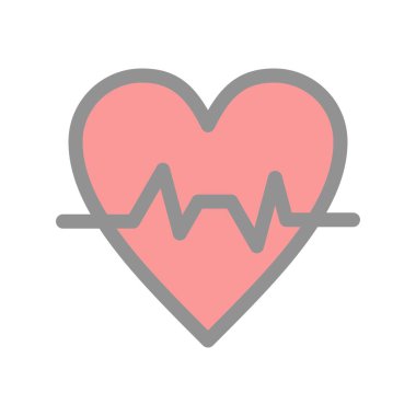Kardiyograma Doldurulmuş Işık Vektörü Simgesi Tasarımı