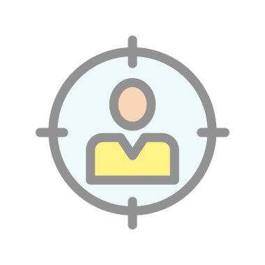 Hedef Doldurulmuş Işık Vektörü Simgesi Tasarımı