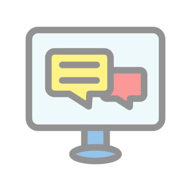 Sohbet Dolu Işık Vektörü Simgesi Tasarımı