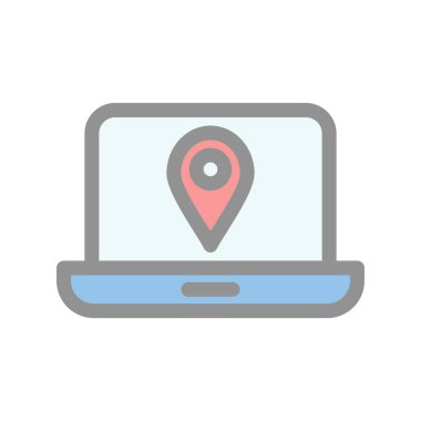 Konum Doldurulmuş Işık Vektörü Simgesi Tasarımı