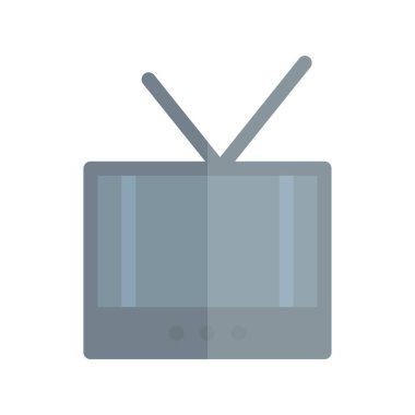 Televizyon Düz Işık Vektörü Simgesi Tasarımı