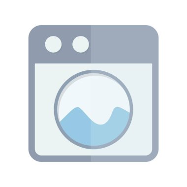 Çamaşır Makinesi Düz Işık Vektörü Simgesi Tasarımı