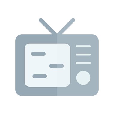 TV Ekranı Düz Işık Vektörü Simgesi Tasarımı