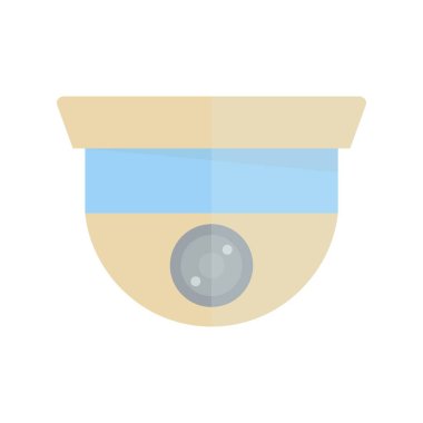 CCTV Kamerası Düz Işık Vektörü Simgesi Tasarımı