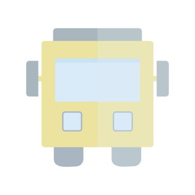  Okul Otobüsü Düz Işık Vektör Simgesi Tasarımı