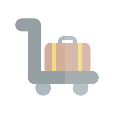 Bagaj Arabası Düz Işık Vektörü Simgesi Tasarımı