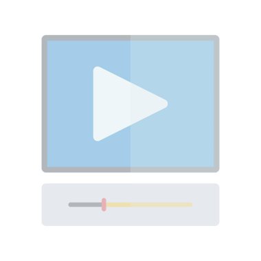 Video Oynatıcı Düz Işık Vektörü Simgesi Tasarımı