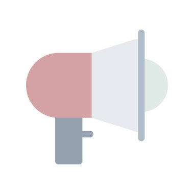 Megafon Düz Işık Vektörü Simgesi Tasarımı