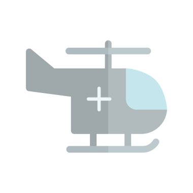 Helikopter Düz Işık Vektörü Simge Tasarımı