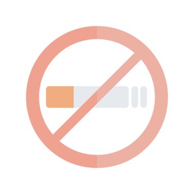 Sigara İçen Düz Işık Vektörü Simgesi Tasarımı Yok