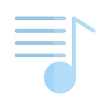  Müzik Düz Işık Vektörü Simgesi Tasarımı