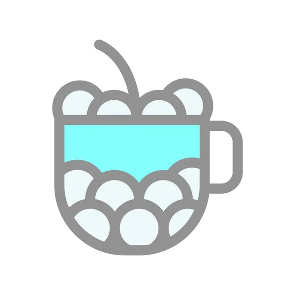 Пузырьковый Чай Наполнил Легкую Векторную Икону — стоковый вектор