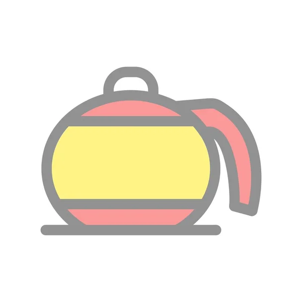 Teapot Filled Light Vector Icon Design — Stock Vector