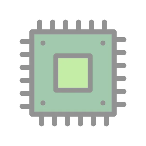 Chip Gefülltes Light Vector Icon Design — Stockvektor