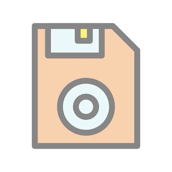 Floppy Disk Filled Light Vector Icon Design — Stock Vector