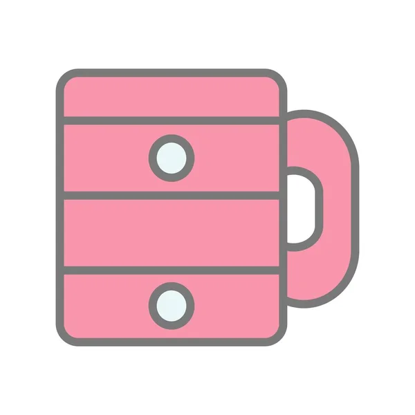 Tasse Mit Tee Gefülltes Licht Vector Icon Design — Stockvektor