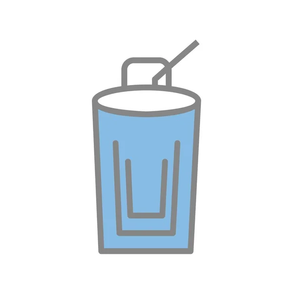 Take Away Coffee Glass Filled Light Vector Pictogram Ontwerp — Stockvector