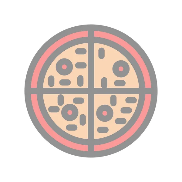 Conception Icône Vectorielle Lumière Remplie Pizza — Image vectorielle
