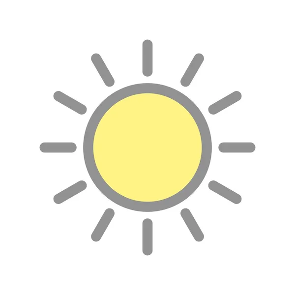 Векторная Икона Заполненная Солнцем — стоковый вектор