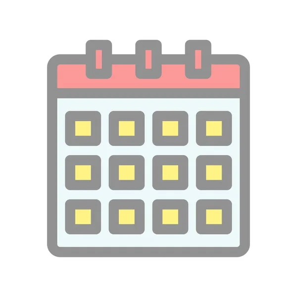 Calendario Lleno Luz Vector Icono Diseño — Vector de stock