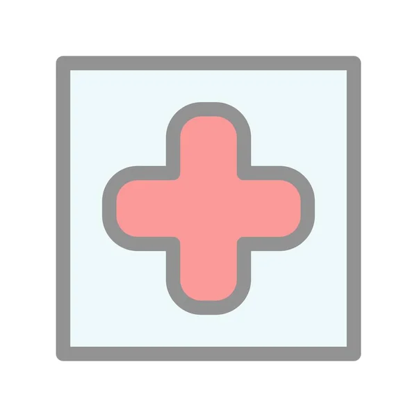 Design Ikon Plného Světelného Vektoru Nemocnici — Stockový vektor
