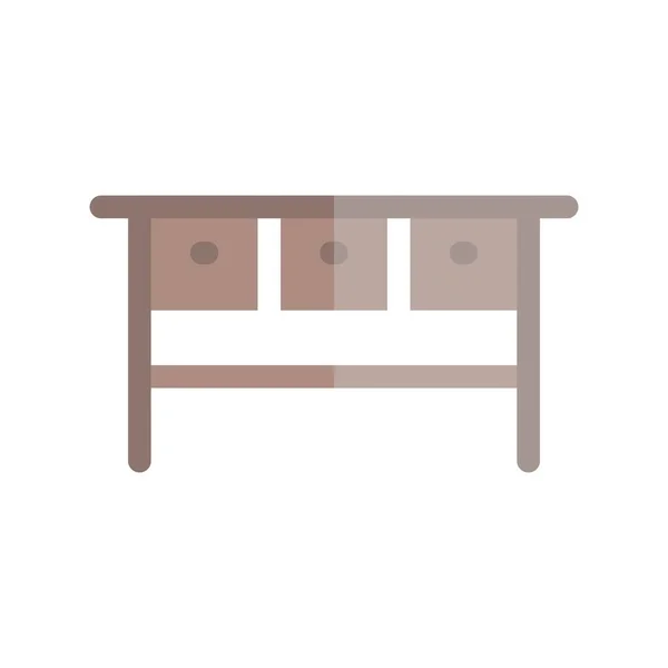 Desk Flat Light Vector Icon Desig — Stock Vector