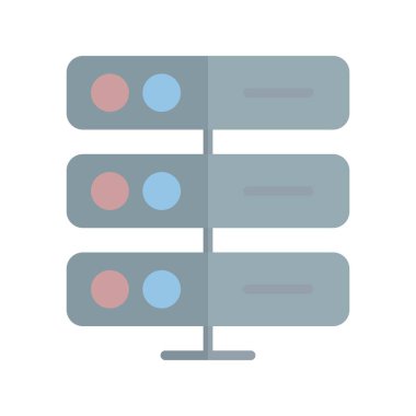 Sunucu Düz Işık Vektörü Simgesi Tasarımı