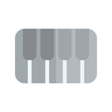 Piyano Düz Işık Vektörü Simgesi Tasarımı