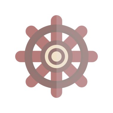 Tekerlek Düz Işık Vektörü Simgesi Tasarımı