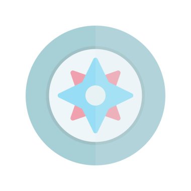 Pusula Düz Işık Vektörü Simgesi Tasarımı