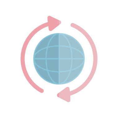 Dünya Düz Işık Vektör Simgesi Tasarımı