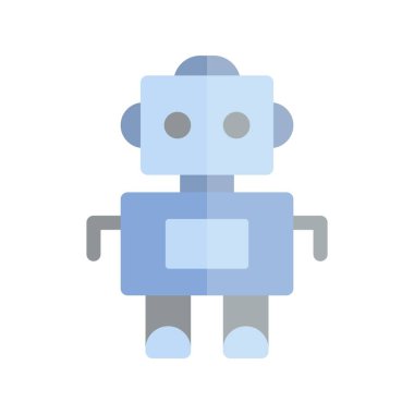 Robot Düz Işık Vektör Simgesi Tasarımı