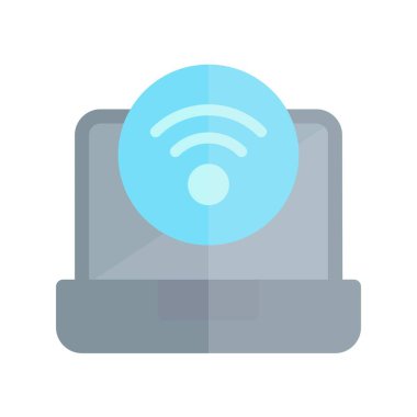 Wifi Düz Işık Vektörü Simgesi Tasarımı