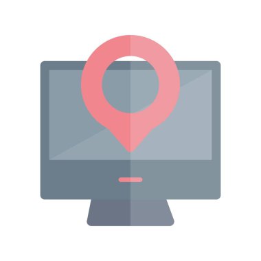 Konum Düz Işık Vektörü Simgesi Tasarımı