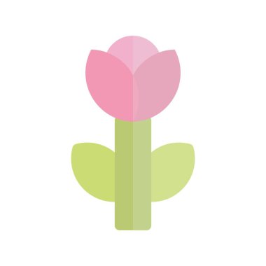 Çiçek Düz Işık Vektör Simgesi Tasarımı